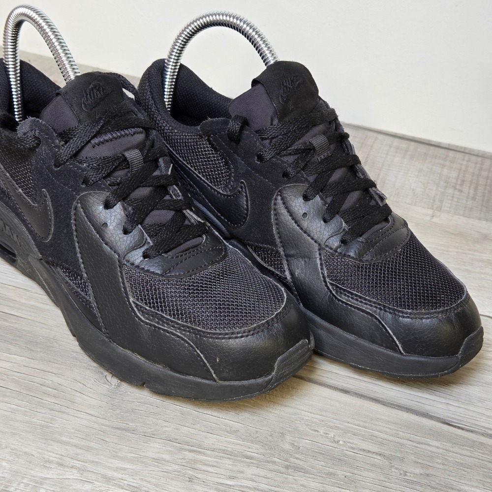 Nike Air Max 90 LTR GS Triple Black Sneakers CD6894-005 Womens 6 / 4.5Y Modern